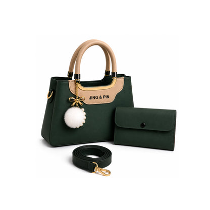 Premium 'JING & PIN' Ladies Handbag with Clutch and Shoulder Strap Option