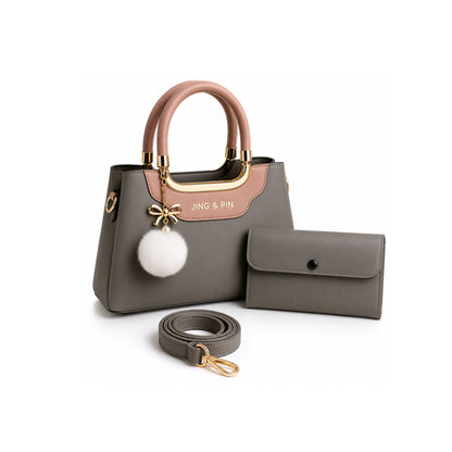 Premium 'JING & PIN' Ladies Handbag with Clutch and Shoulder Strap Option