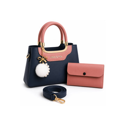 Premium 'JING & PIN' Ladies Handbag with Clutch and Shoulder Strap Option