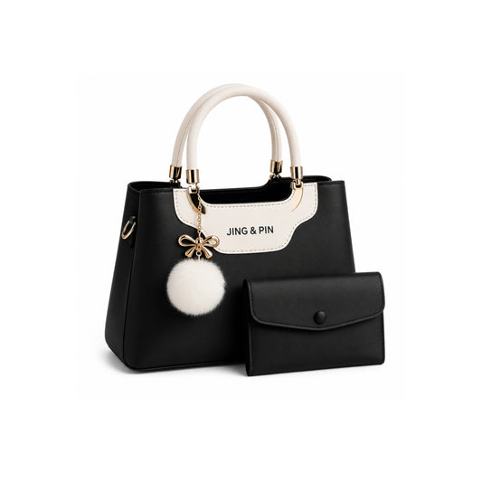 Premium 'JING & PIN' Ladies Handbag with Clutch and Shoulder Strap Option