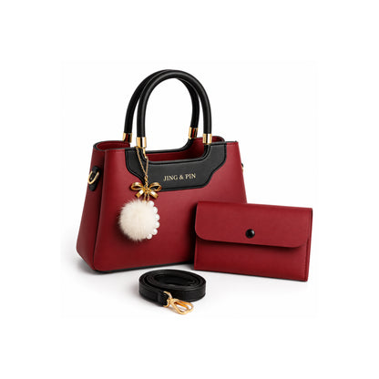 Premium 'JING & PIN' Ladies Handbag with Clutch and Shoulder Strap Option
