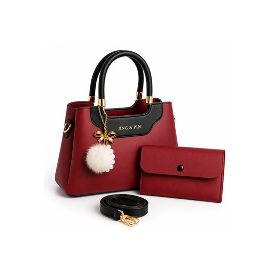 Premium 'JING & PIN' Ladies Handbag with Clutch and Shoulder Strap Option